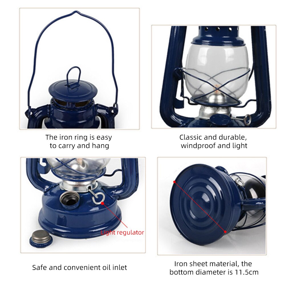 Kerosene Lamp Large Capacity Outdoor Camping Oil Light Good Sealing Performance Portable Retro Mediterranean Style Kerosene Lamp