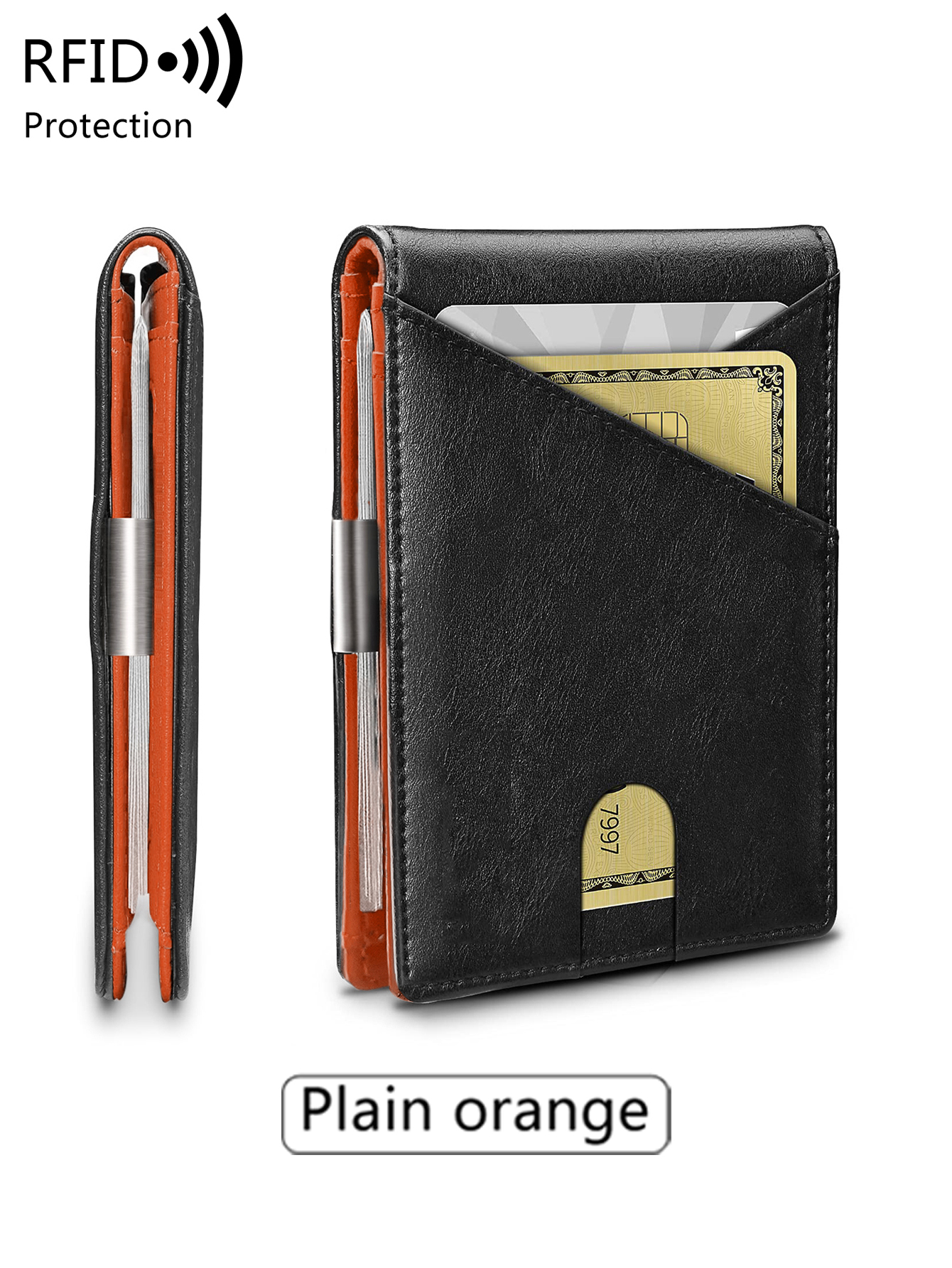 RFID-Anti-Diebstahl-Bürste, Herren-Geldbörse, tragbar, doppelt gefaltet, Kreuz-Fronttasche, Kartenhalter, multifunktionale 12-Kartensteckplatz, kurze Zerowallet: Gold