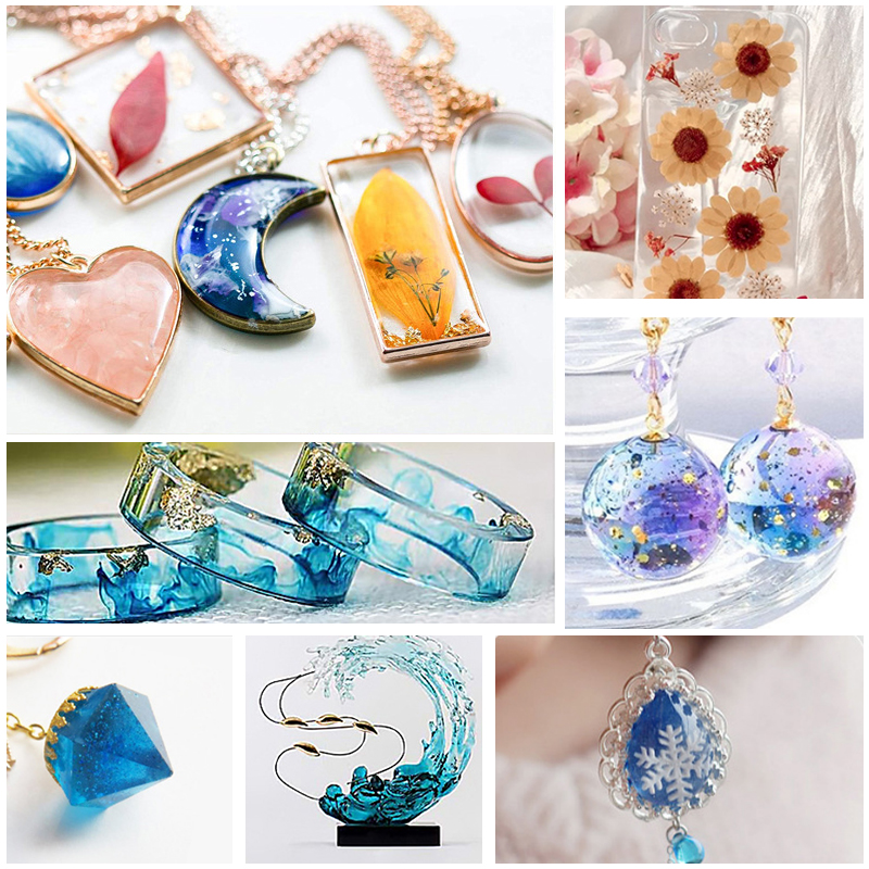 Kit de resina epoxi transparente 1:1, alto brillo y burbujas, suministros de resina artística gratis para recubrimiento y fundición artesanal, fabricación de joyas DIY