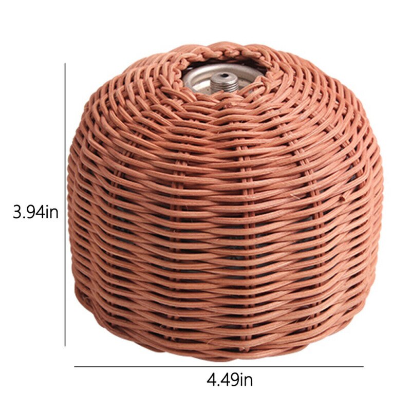 230G/450G Outdoor Cooking Gas Cilinder Cover Camping Wandelen Draagbare Rotan Gas Tank Protector Storage Pouch Gas bus: HGZWY0032CAS0