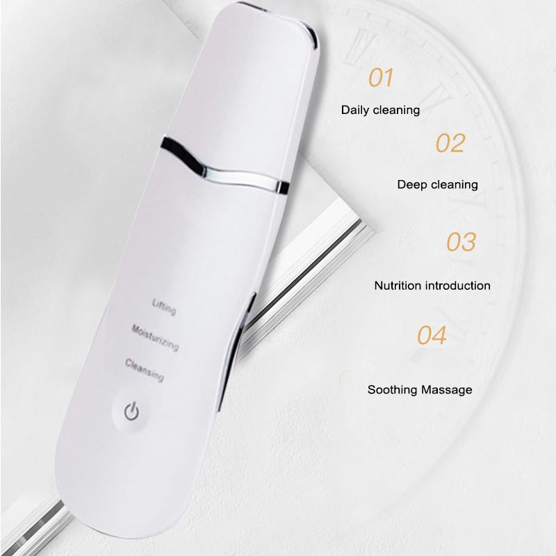 Ultrasonic facial cleansing scrubber facial deep exfoliating spatula facial pore cleaner to blackhead spatula beauty instrument