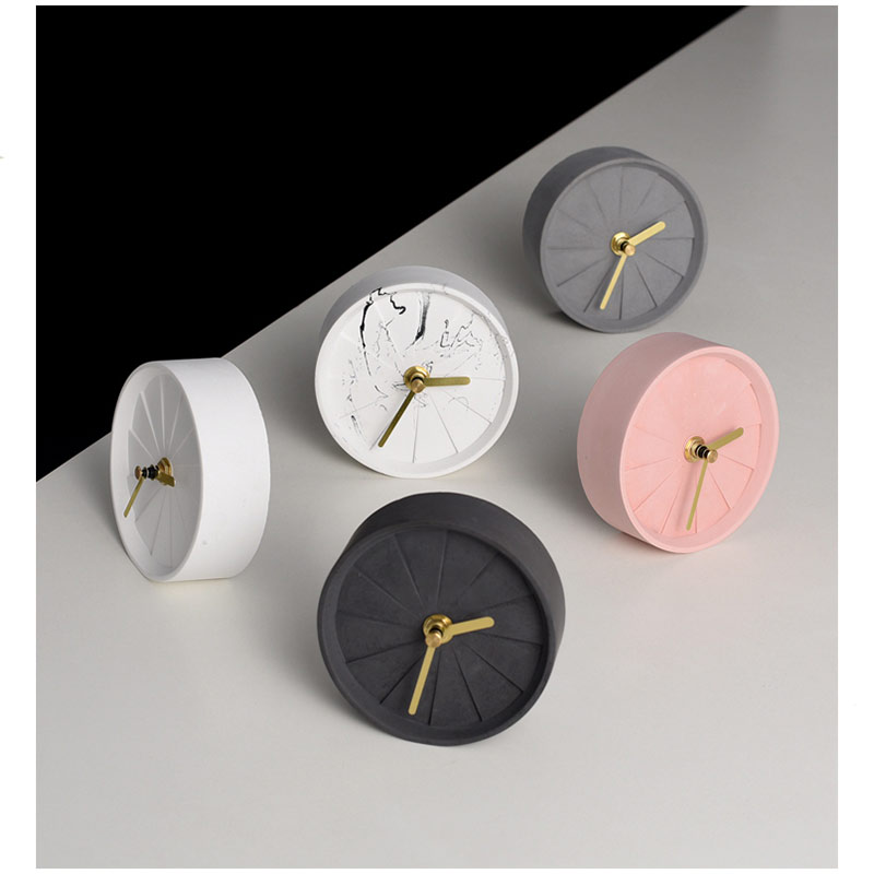Nordisk stil boligindretning tilbehør vintage cement bord ur beton skrivebord ur 탁상 시계