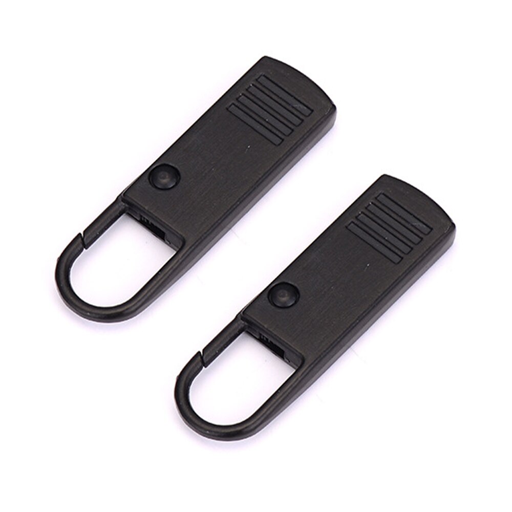 2Pcs Metalen Rits Rits Reparatie Kits Rits Pull Voor Rits Slider Naaien Diy Craft Naaien Kits Metal Zip: Black large 2pcs