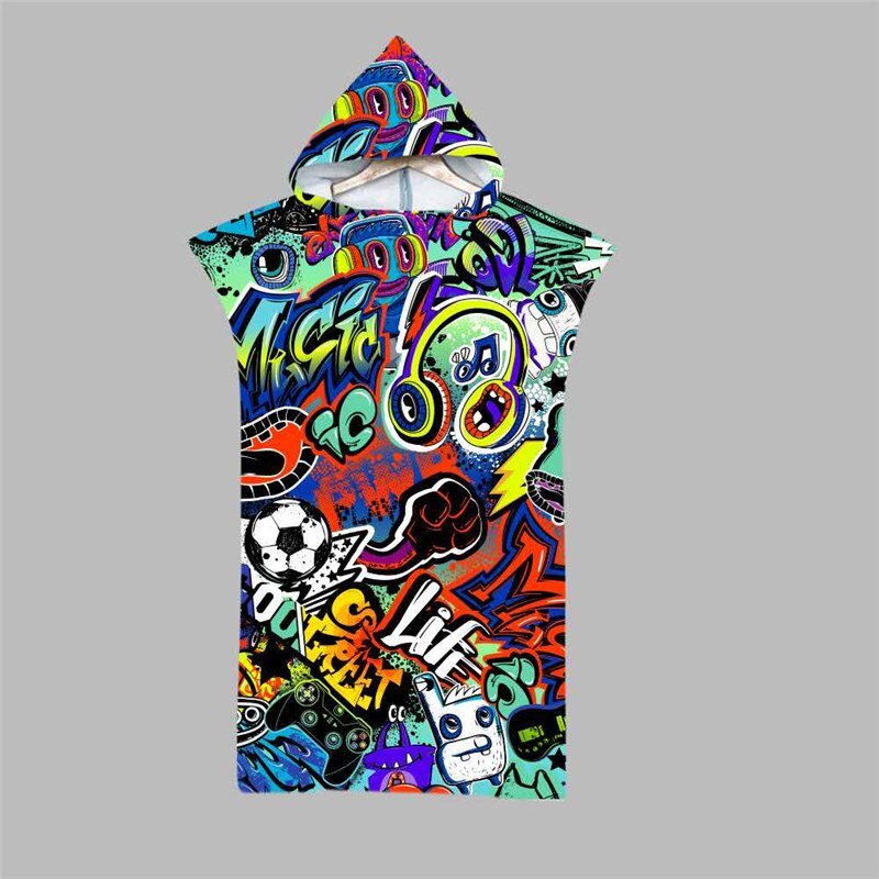 Zomer Hooded Bad Strand Handdoeken Microfiber Veranderende Gewaad Surf Poncho Handdoek Voor Zwemmen Strand Outdooor Badjas Wetsuit