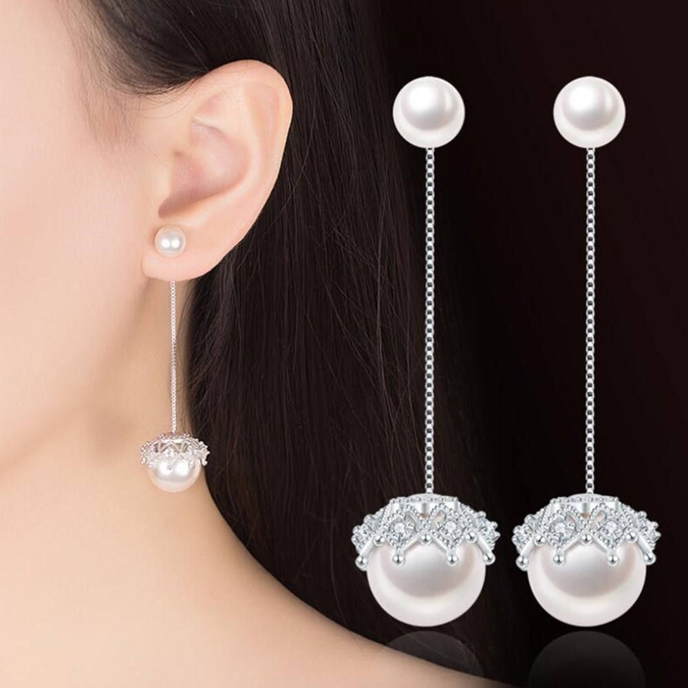 NEHZY 925 sterling silver new donna Monili di Alta Qualità di Modo di Retro Lungo Nappa Corona Cubic Zirconia Pop Orecchini del Gancio