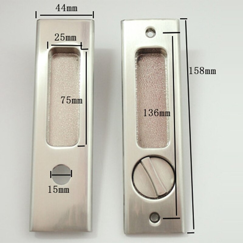 Square Sliding Door Lock Flush Handle Finger Pull Set Kitchen Bathroom Cabinet Locker with Keys Home Hardware
