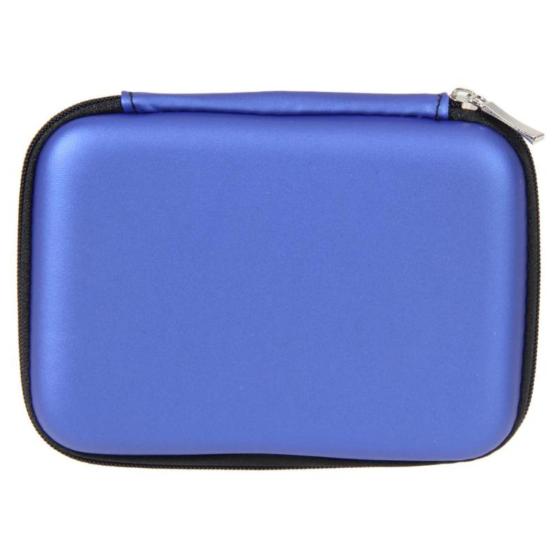 2.5 "Hdd Tas Externe Usb Harde Schijf Schijf Carry Mini Usb Kabel Case Cover Pouch Oortelefoon Tas Voor Pc laptop Harde Schijf Case: Blauw