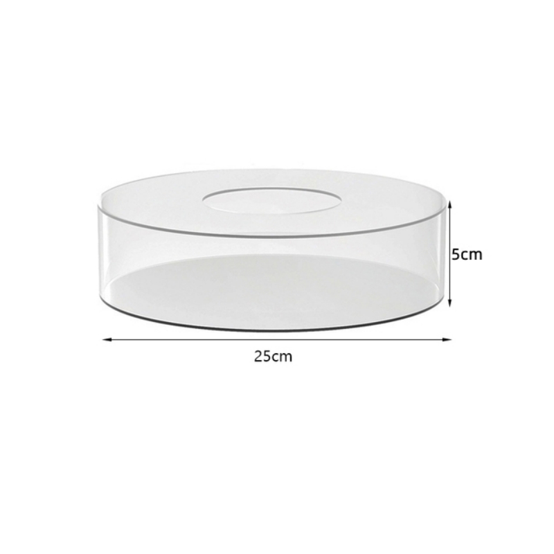 Tablero de exhibición de pastel acrílico, bandeja raspadora más suave con borde redondo para pastel, Base de tablero recargable, herramientas de soporte para pastel transparente, 1 ud.: Castaño
