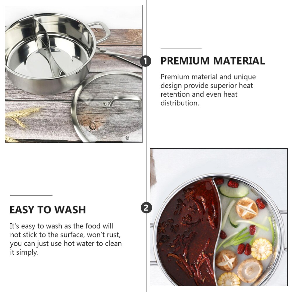 Induction Cooker Soup Pot Stainless Steel Soup Pot Dual Sided Soup Cookware