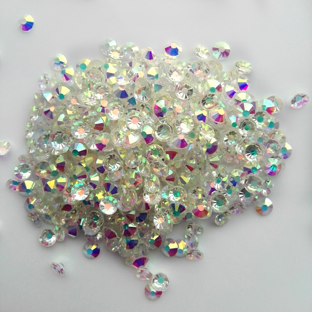 Yanruo 2058 Transparant Ab Niet Hotfix Unfoiled Terug Crystal Ab Strass Steentjes Voor Nagels Art Ambachten Diy: SS20 1440pcs