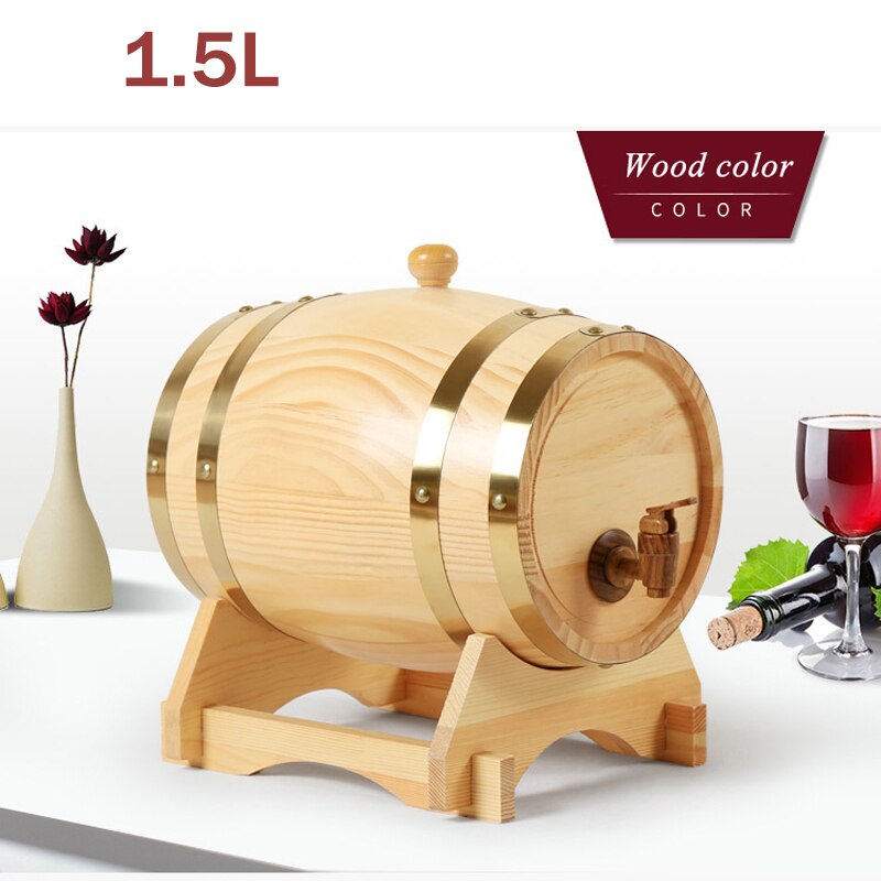 Træ vin tønde eg øl brygningsudstyr mini keg toast smag til vin & brandy giver smagen af eg tønde 1.5/3l: 1.5l træfarve