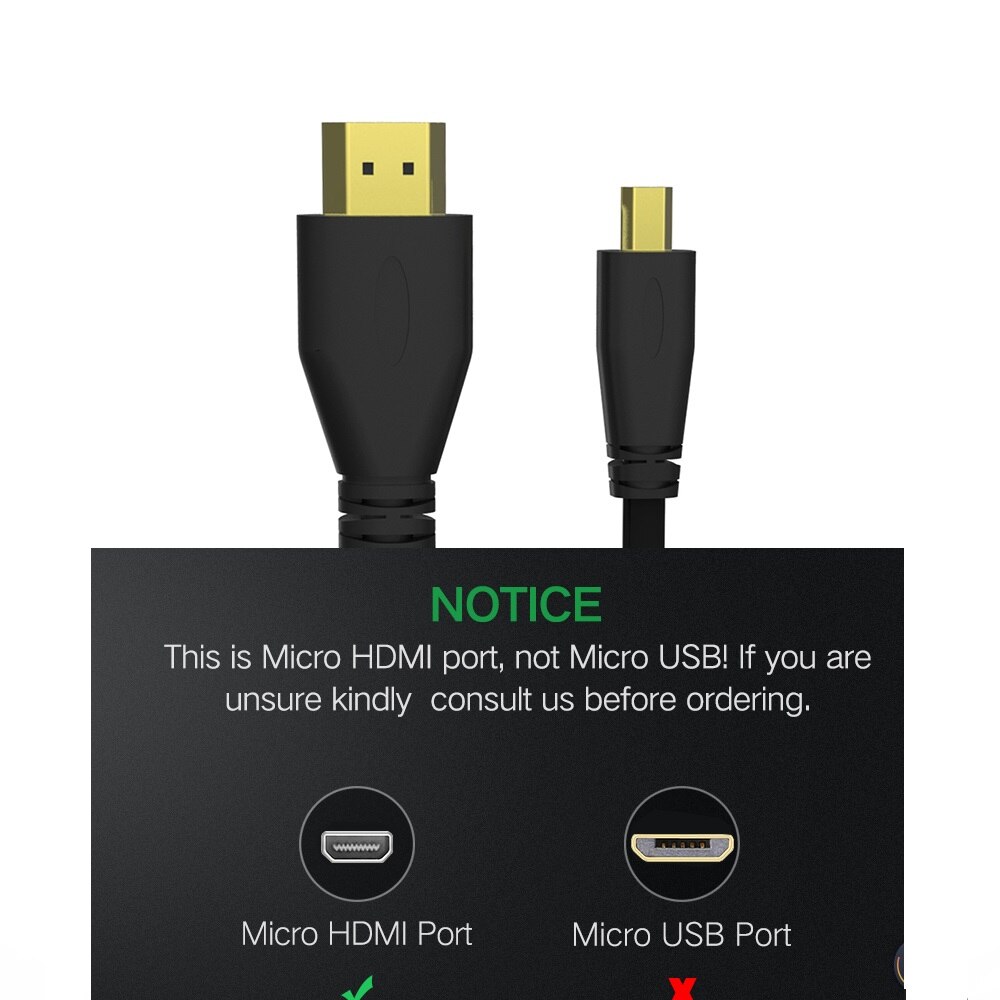 LNYUELEC 1m 3ft 1.5m 2m 3m 5m HDMI to MICRO HDMI Cable - Type D to Type A - 1080p Full HD 1.4V