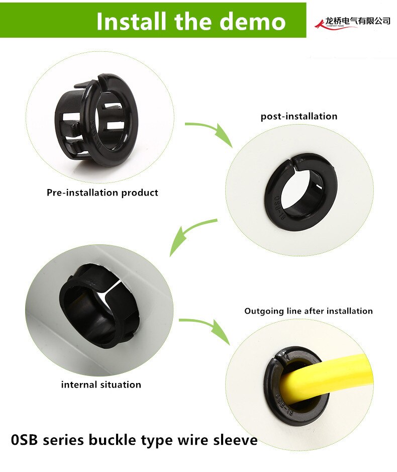 OSB 1 tipo abierto de manga de alambre de protección de plástico nylon protector de Bobina cable hebilla tipo Alambre de protección caja de distribución agujero enchufe