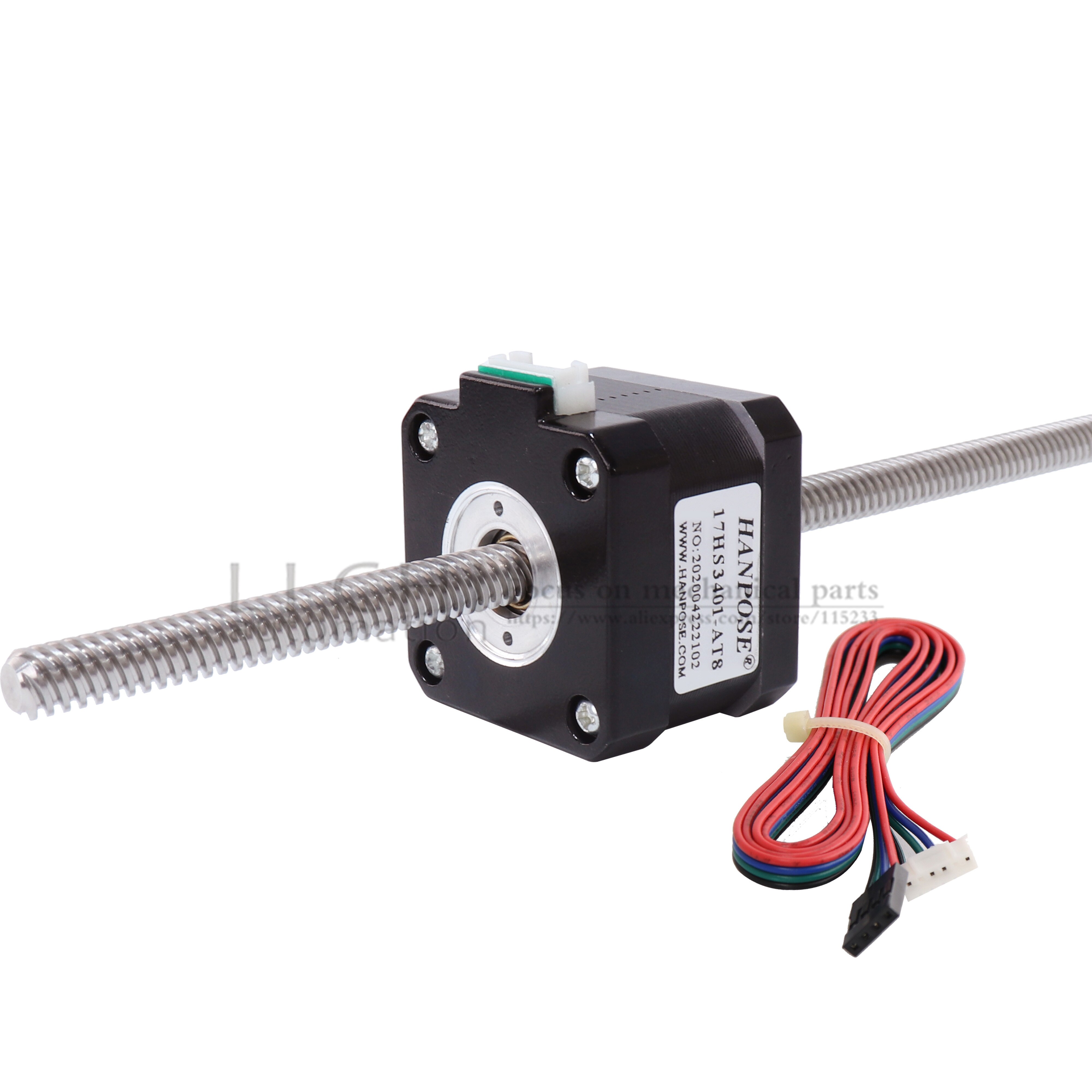 NEMA 17 Through screw stepper motor 17HA3401-T8*8 100/200/300/400MM linear high torque stepper motor for 3D printer accessories