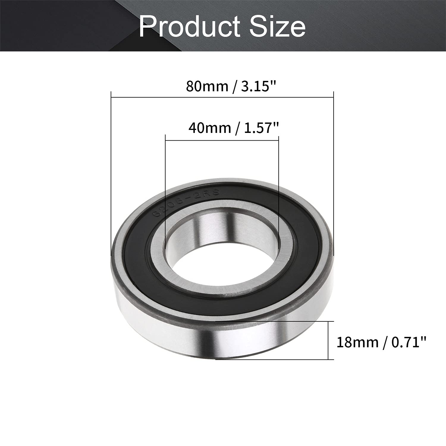 608 6200 6201 6202 6203 6204 6205 6206 6207 6208 RS 2RS di Skateboard Doppia Schermatura Cuscinetti A Sfera Piccolo Cuscinetto Parti di Ricambio: Black