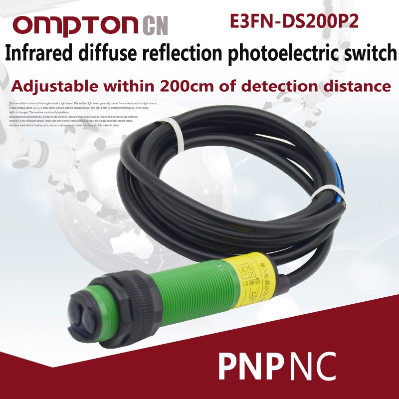 Photoelectric Sensors E3FN-DS200P2 PNP NC Infrared diffuse reflection photoelectric switch Detect objects Any opaque objects