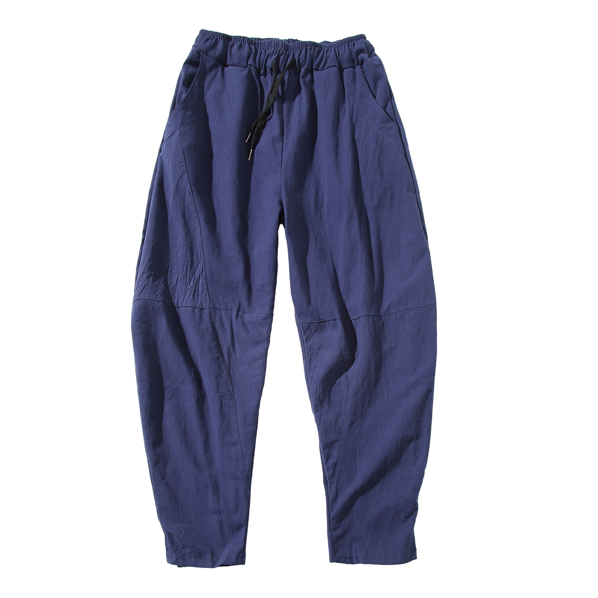 , pantalones Harem de imitación de lino para hombre, pantalones sueltos de hip hop para hombre, pantalones cruzados de piernas anchas para hombre, pantalones negros para hombre 5XL