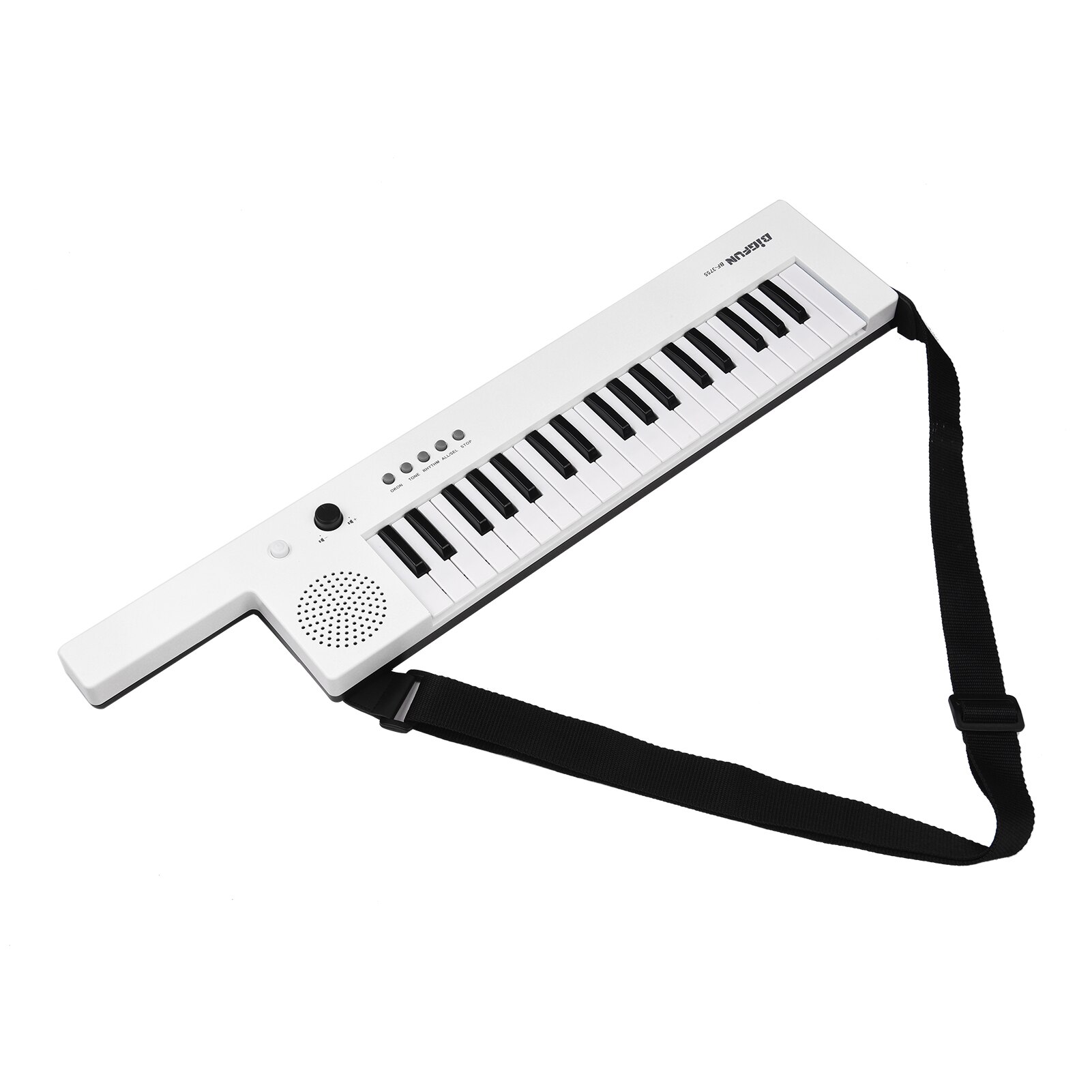 37-Key Electronic Keyboard Piano Guitar-Shaped Children&#39;s Piano with Shoulder Strap Mini Microphone Audio &amp; Headphone Jack