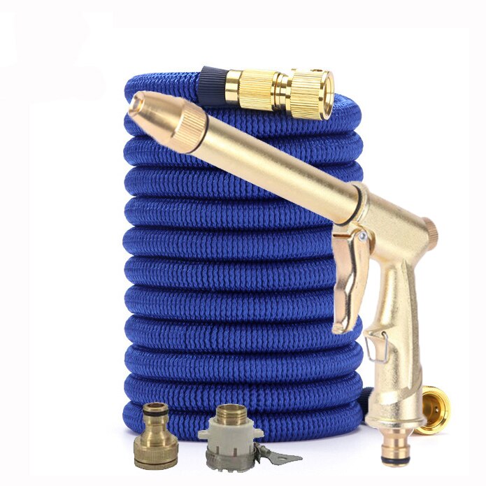 15-100ft Tpe Garden Drip Irrigation Hoses Expandable System flexible Magic Watering Hoses With Car Wash Spout Faucet Connector: 100ft / Black