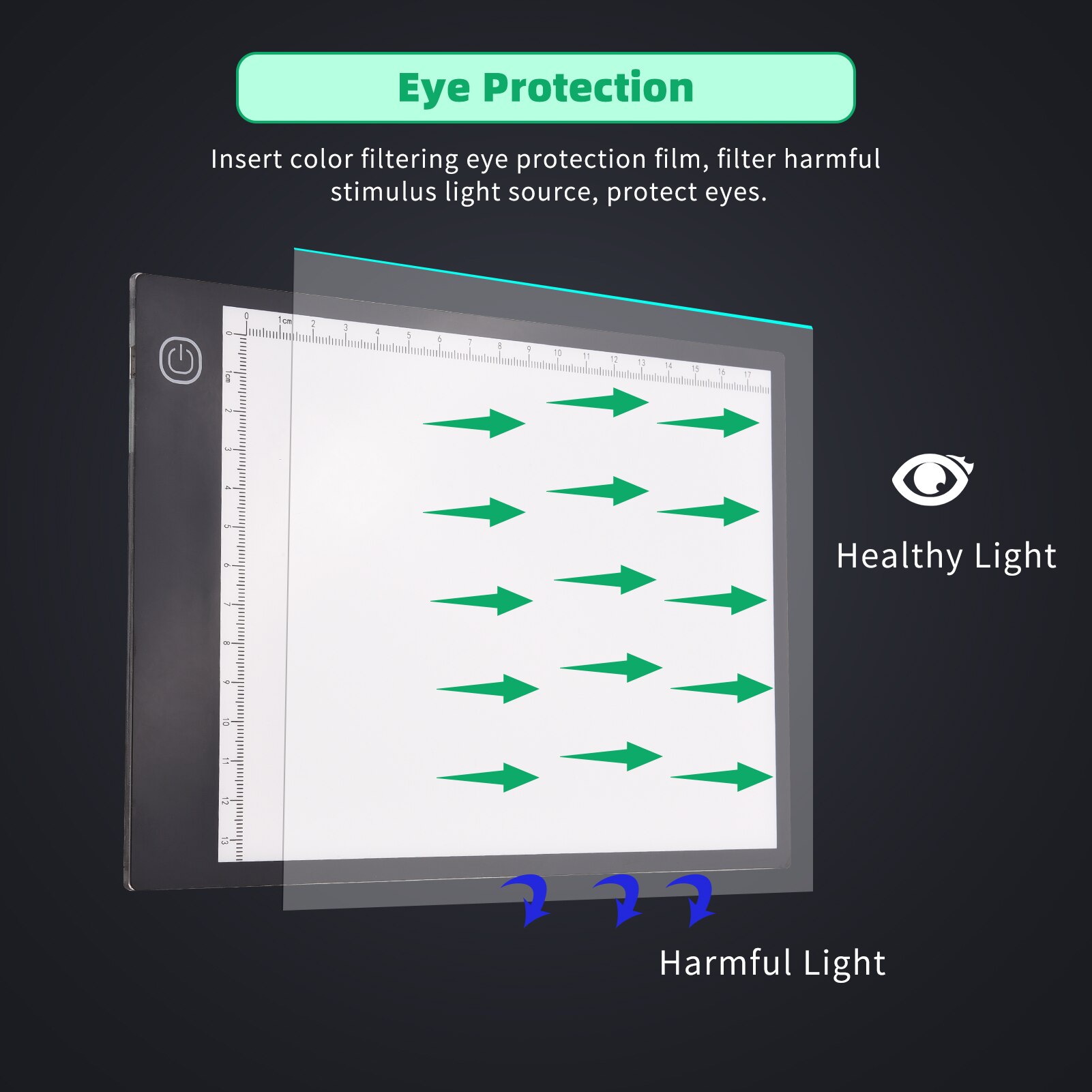 A4 LED Light Pad Tracer 3mm Ultra-Thin Drawing Board Copyboard Stepless Dimming USB Powered with Scales for Artist Painting