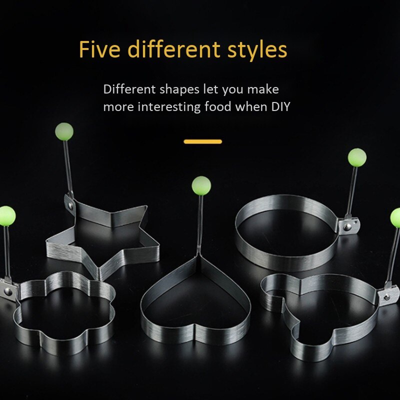 Jajko sadzone formy, foremka robić pankejków z uchwytem dla dzieci, forma nieprzywierająca robić patelni 5 szt.