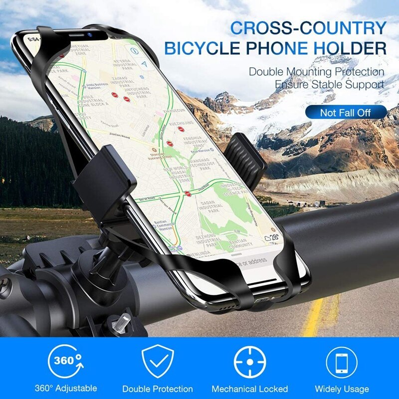 360°Rotatable Motorcycle Cell Phone Mount Universal Cell Phone Bicycle Rack Handlebar & Motorcycle Holder Cradle