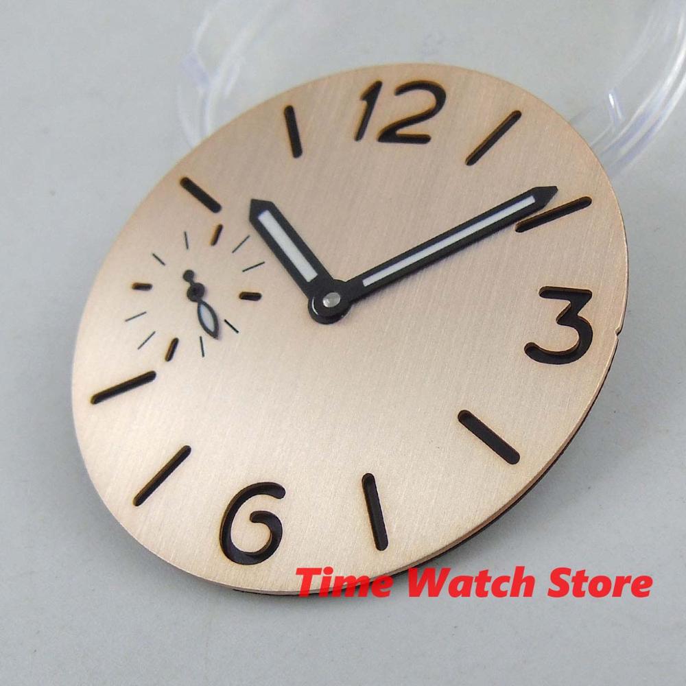 37.5mm klokke menn steril beige grå urskive visere passer eta 6497 6498 st 3600 serie urverk  d166/168