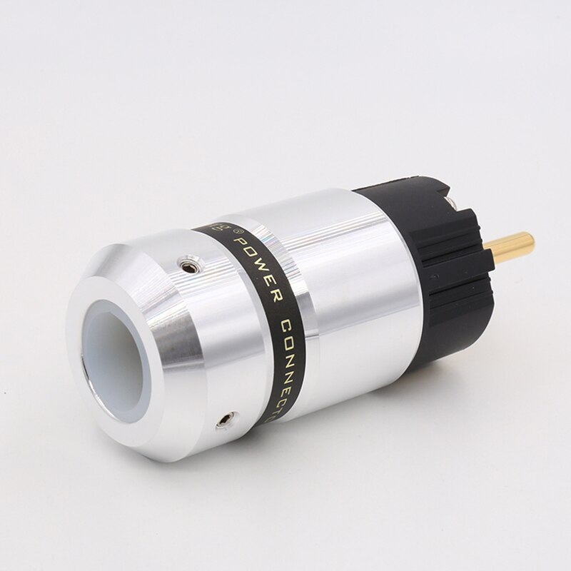 1x24 k chapado en oro enchufe de alimentación de Shuko DIY cable de alimentación AC conector de alimentación de Shuko para tubo amplificador reproductor de CD