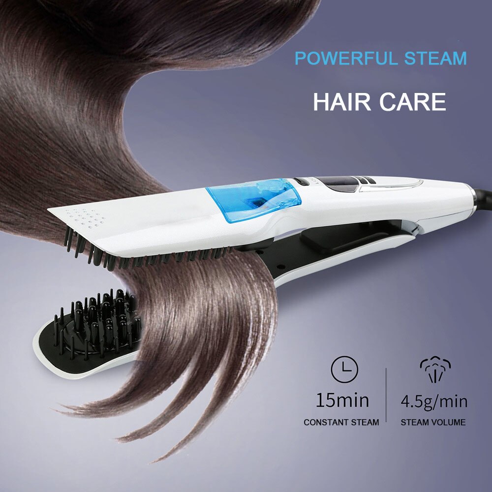 Steam Straight Hair Brush Comb Wet and Dry ening Anti-scald 360 Rotatable Blow Ion