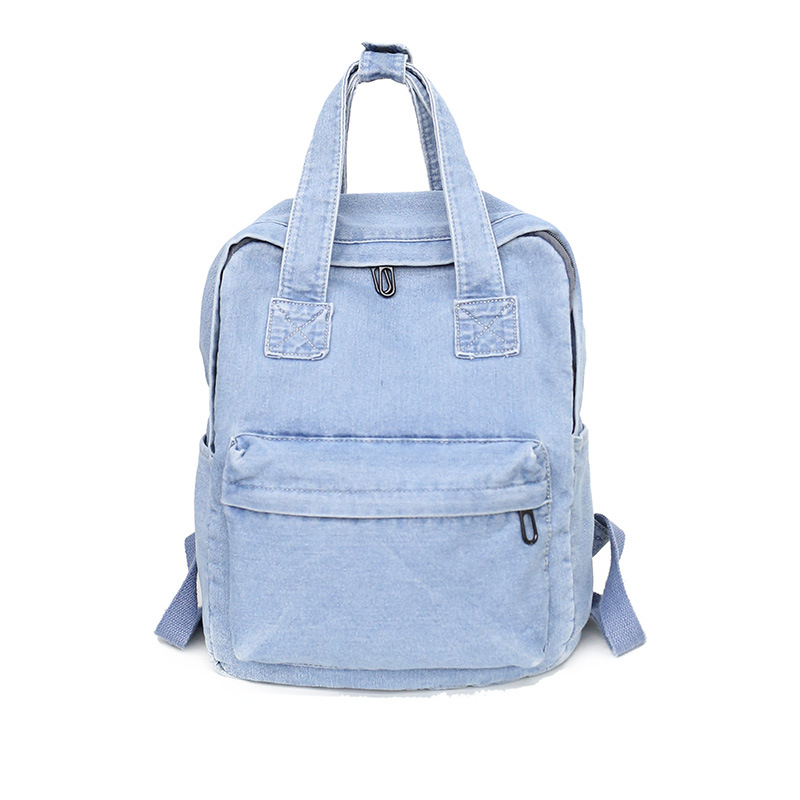 Denim Vrouwen Rugzak Retro Reizen Rugzak Grote Capaciteit Backbag College Student Schooltassen Voor Tiener Meisjes Rugtas: Light Blue3