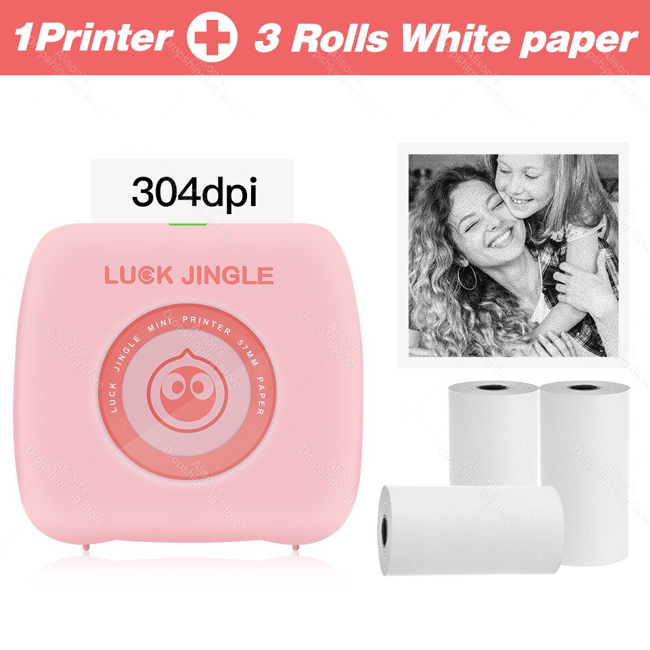Pocket Photo Printer 304Dpi Draagbare Bluetooth Printers Foto Thermische Draadloze Printer Werk Op Android Ios Telefoon Printer: PK add 3WH Paper