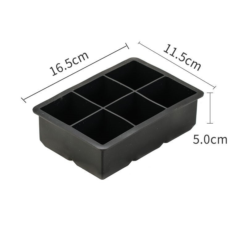 Perfect Ice Cube Silicone Cube Maker Form Cake Pudding Chocolate Molds Easy to Remove Ice Trays Fade Resistant: 6 cells 1pcs
