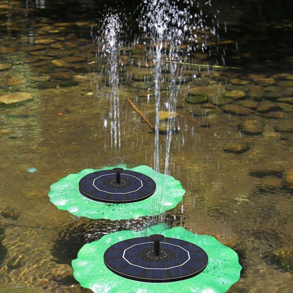 Upgraded Solar Fountain Panel Kit Solar Water Fountain Pump with Battery Backup Lotus Leaf Portable Submersible Lawn