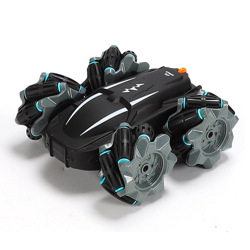 360 rotating remote control rc cars 2,4g 4wd drift stunt cars, high speed climbing off-road racing cars with led lights, toys for children: Black car