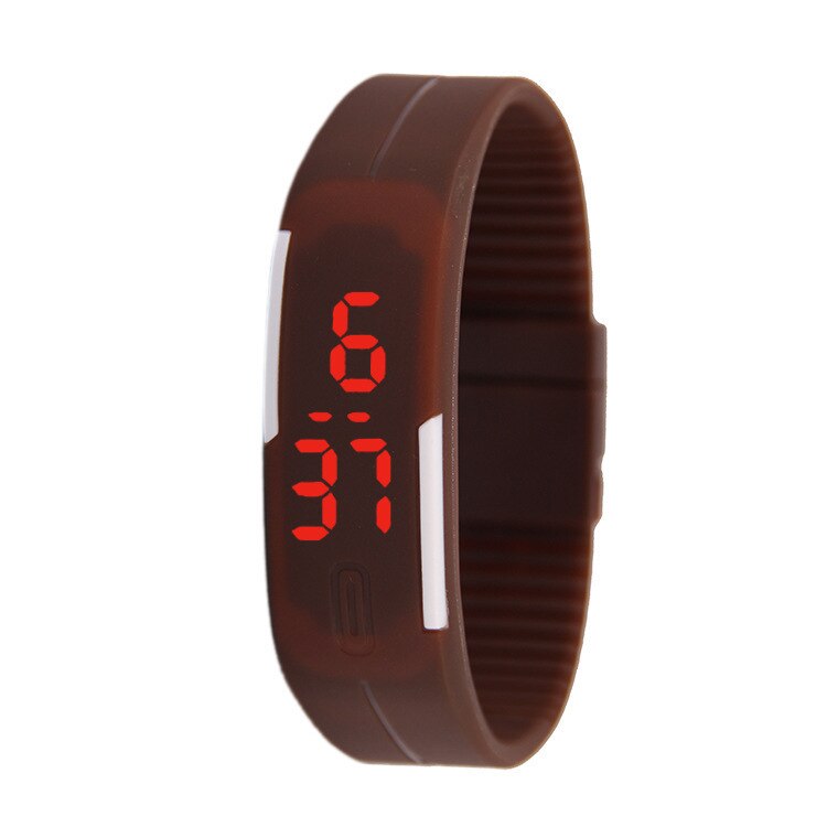 Digitale Horloge Voor Kinderen Led Rechthoekige Wijzerplaat Sport Kinderen Horloges Jongens Meisjes Klok Elektronische Vrouwen Montre Enfant: Brown