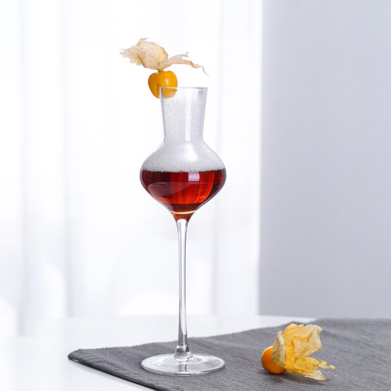 Verre à liqueur tulipe 150ml | Coupe à odeur de whisky, verre d'essai, verre à vin étranger haut pied, verre à spiritueux, verre glace