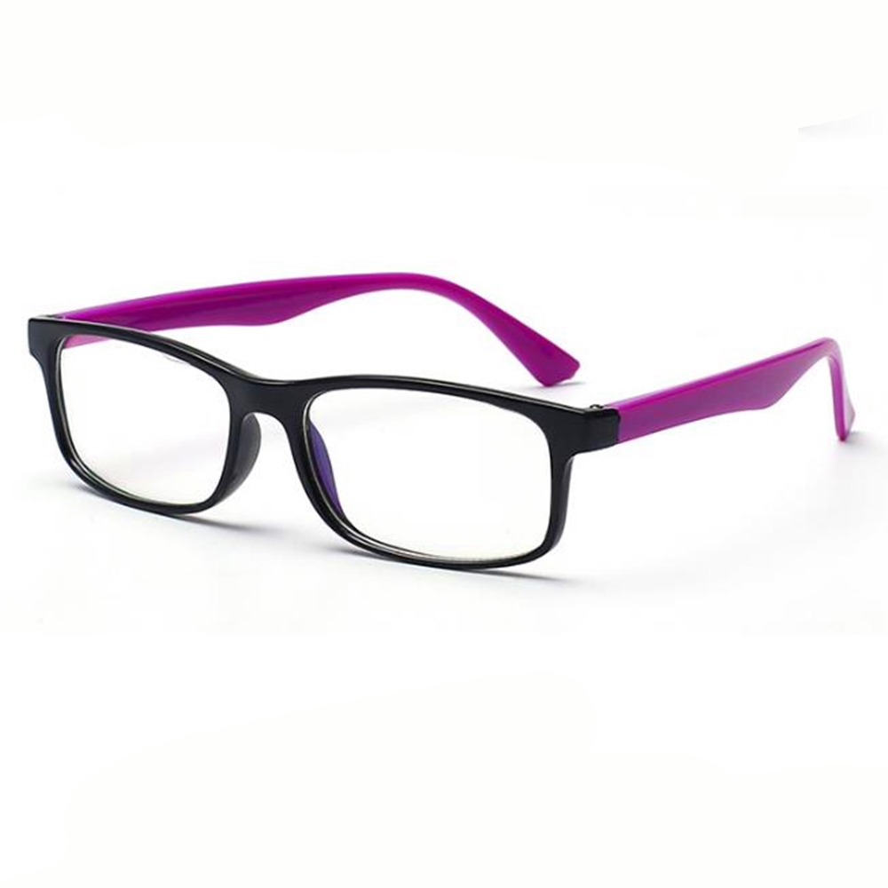 1PC Women Men Transparent Eyeglasses Frame Computer Glasses Spectacle Frame Anti Blue Ray Clear Lens Eyeglasses: Purple leg