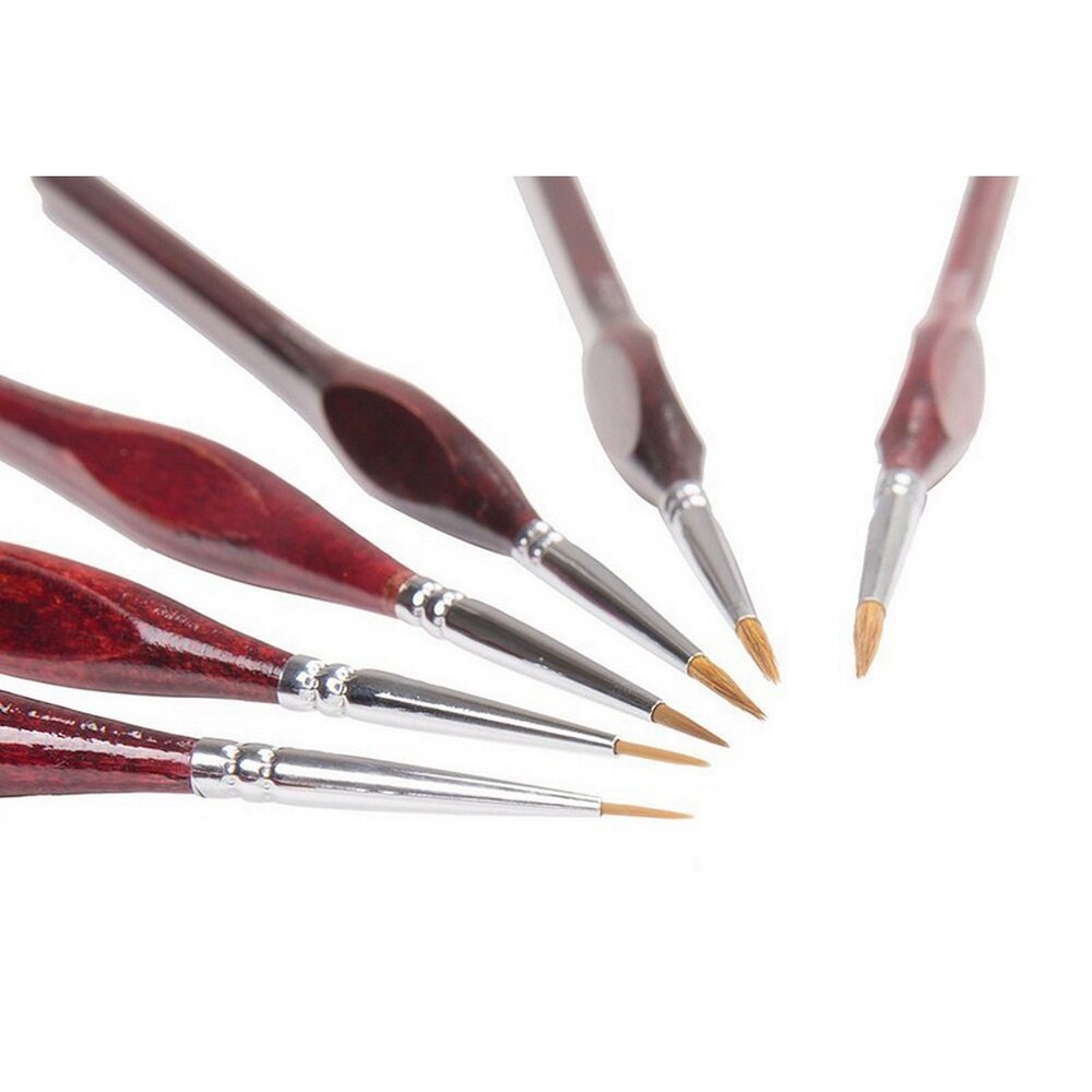 6PCS Painting Brush Artist Art Model Maker Brush Art Supplies Round Head Miniature Brush Set of Different Shapes