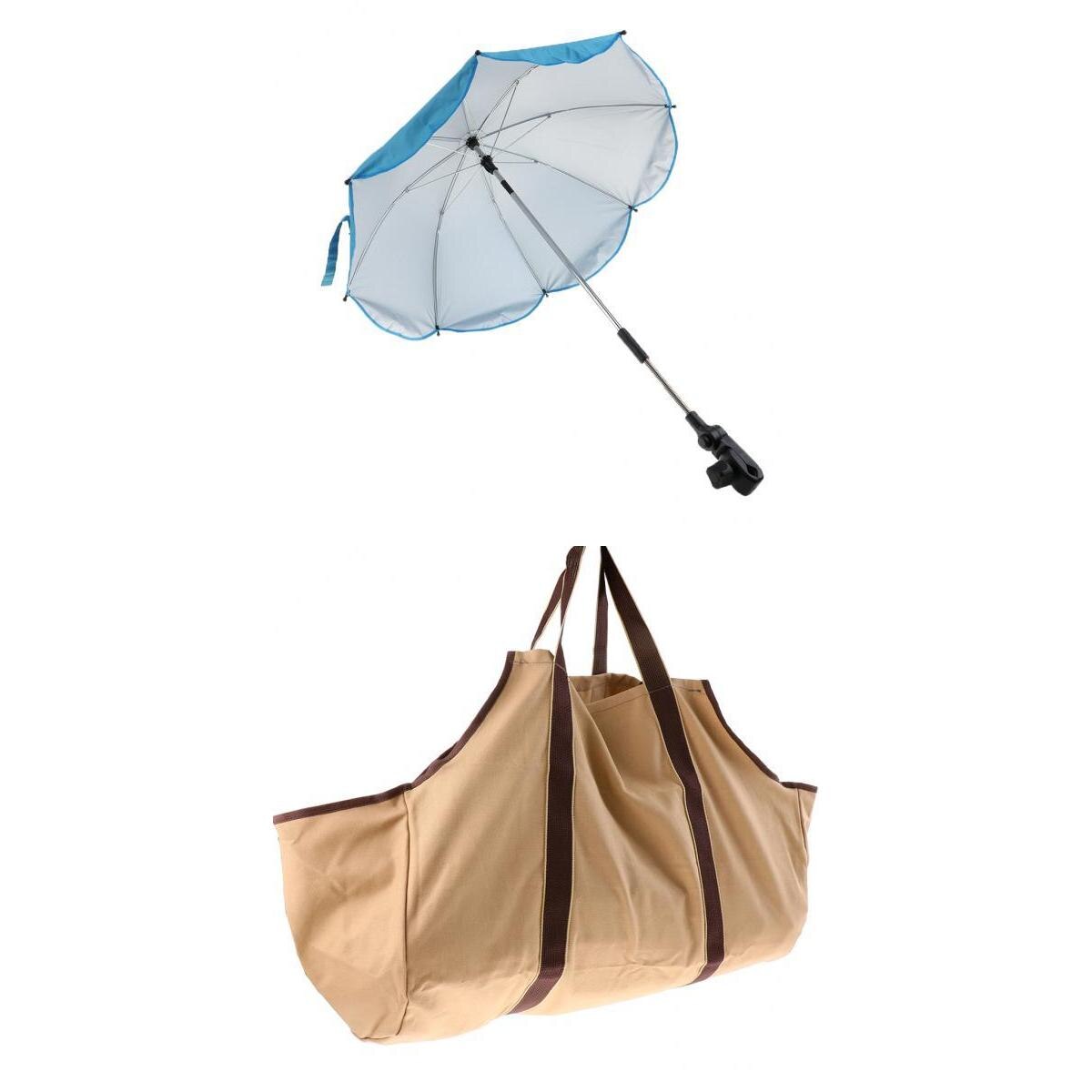 Beach Umbrella Clamp-on All-weather Waterproof & Round Rack Storage Tote Large Capacity Carrying Handbag