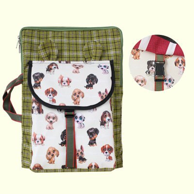 Viento británico arte infantil de los niños de la escuela arte material de pintura de bolsa plegable de dibujos animados lindo de la Escuela de Arte bolsa de dibujo bolso: green