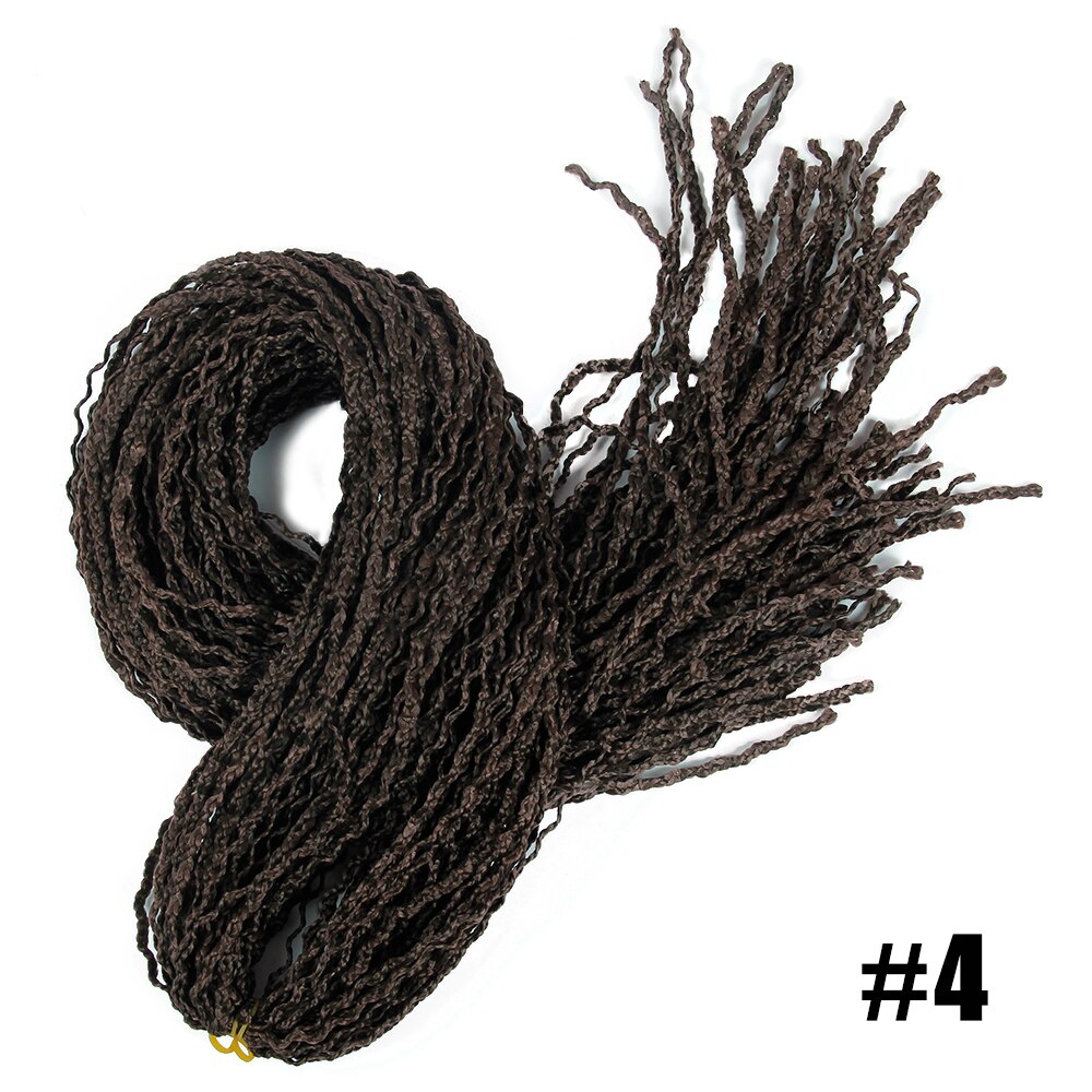 Mixed color women's braiding hair 24 inches synthetic micro box zizi braids crochet hair tiny curly braid extensions: #4 / 5Pcs/Lot