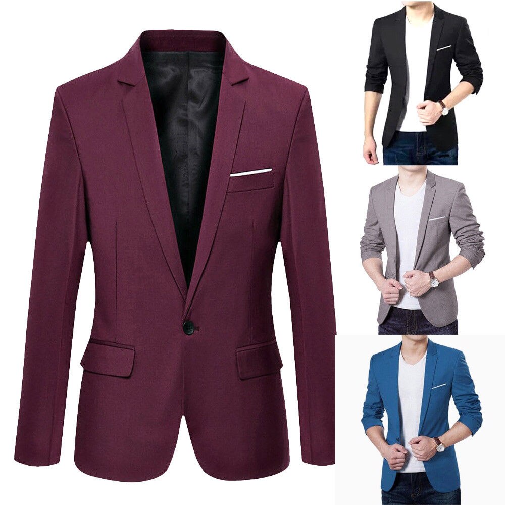 Korean Men Blazer Casual Slim Fit Office Suit Autumn Winter Jacket Coat Blazer Men's Business Blazers BB50XZ