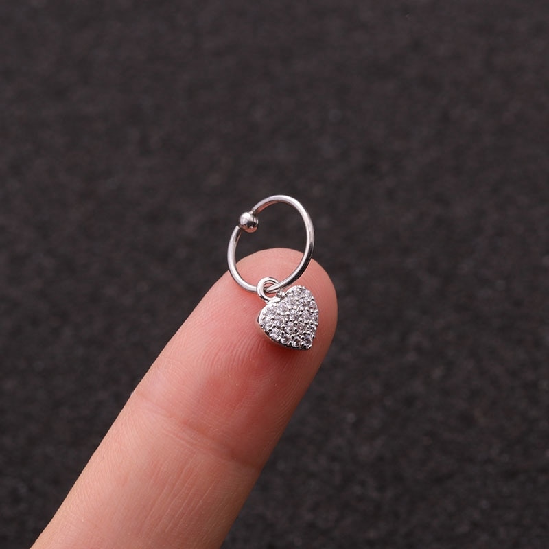 Clous d'Oreille Piercing Helix - Boucle d'Oreille Cz Acier Inoxydable pour Tragus Conch Rook - Design Rond Tendance