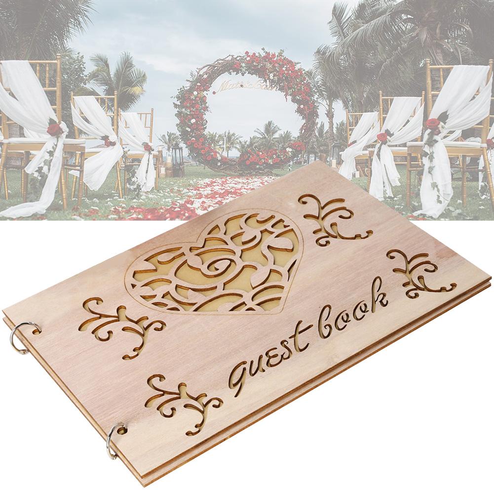 Diy Bruiloft Gast Boek Planner Bruiloft Houten Organizer Perfect Ambachten Voor Wedding Party Benodigdheden Handtekening Boek Teken