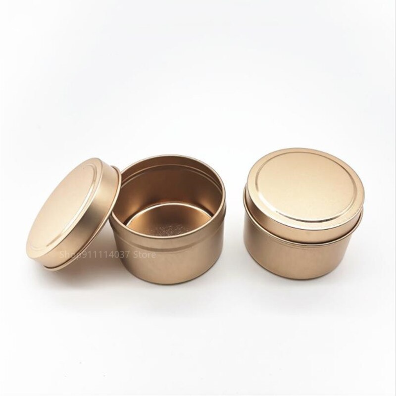 6pcs Candle Jars With Lid Bulk Round Candle Container Tins Candle Making Tools Wood Cotton Wicks DIY Candle Coffee Beans Storage: 6PCS Rose Gold