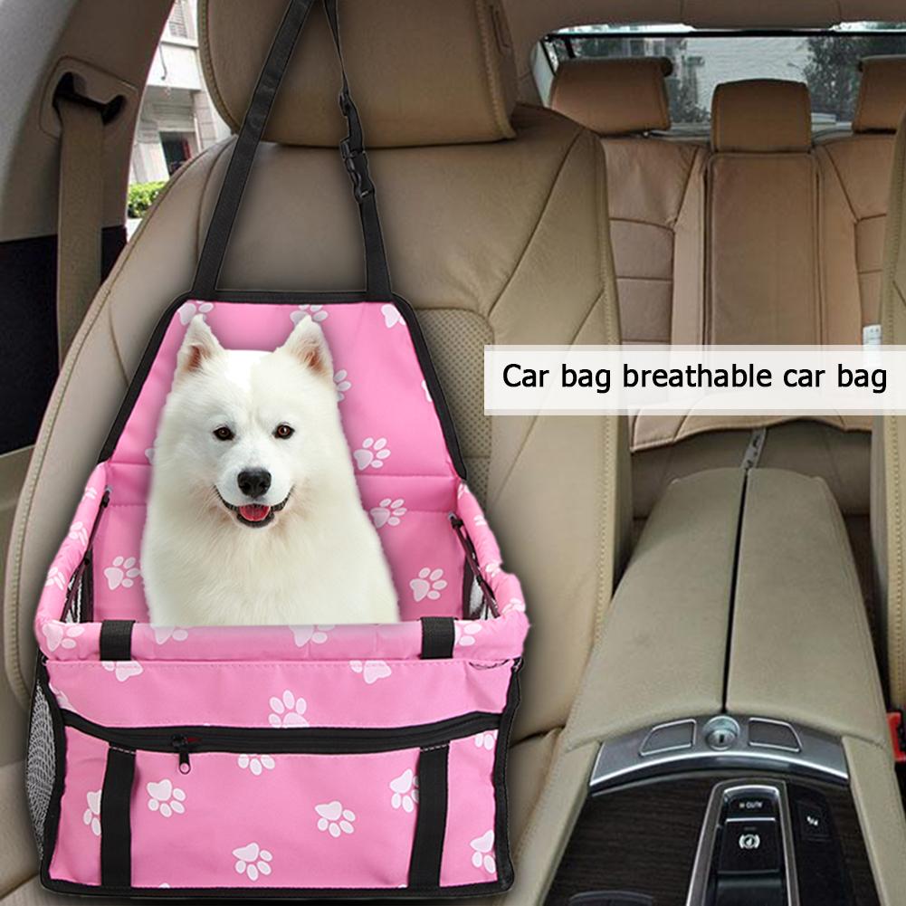 Bolsa de asiento de coche para perros y gatos pequeños, hamaca plegable impermeable, cesta de transporte para mascotas, malla de seguridad para viajes