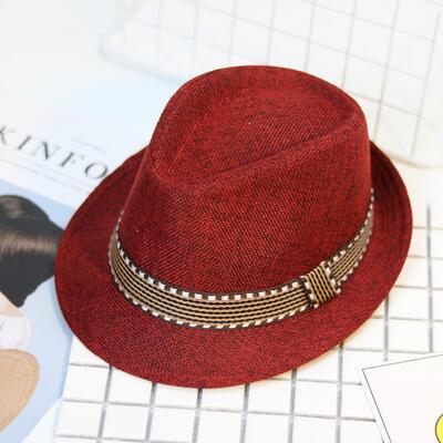 Stråhætte babyhatte børn jazz kasket spandhat solhætte sommerhat til piger drenge panama hat fotografering rekvisitter 50-54: 18