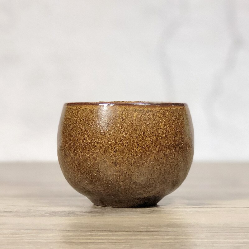 Groft keramik antik termokrus kop keramisk retro tekopper tumbler krus kontor drikkevand kop kung fu drikkevarer: C