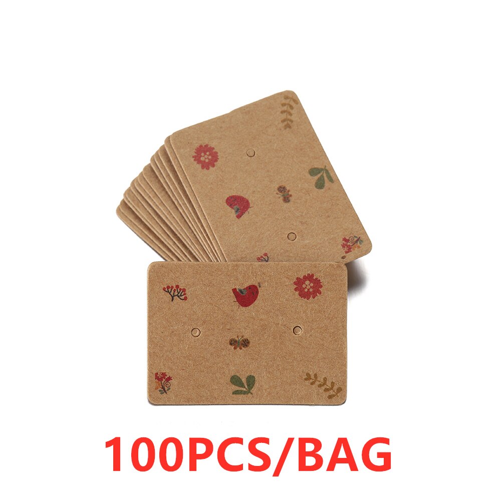 100Pcs/Lot Earrings Display Cards Cardboard Earring Packaging Hang Tag Card Ear Studs Paper Card for Jewelry Accessories: 9
