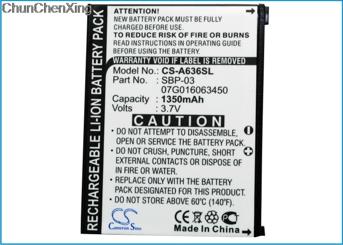 Cameron sino 1350 mah batteri sbp -03 för asus mypal  a630, a632, a632n, a635, a636, a636n, a639
